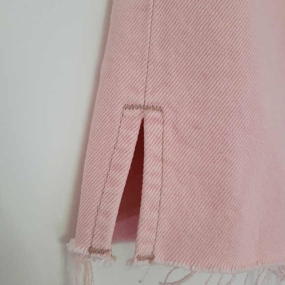 NEW Zara Pink Jean Hi Rise Shorts Fly Button Size 2 - Picture 7 of 8